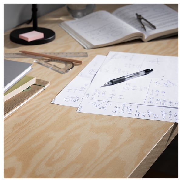 MITTCIRKEL table top, lively pine effect, 140x60 cm