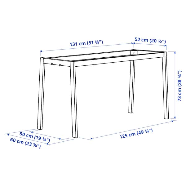 Ikea MITTZON - Base for meeting table, white, 140x68x73 cm