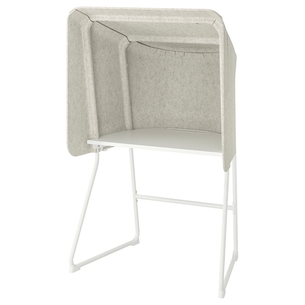 MITTZON focus workstation, beige/white, 95x87x155 cm