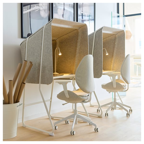 MITTZON focus workstation, beige/white, 95x87x155 cm