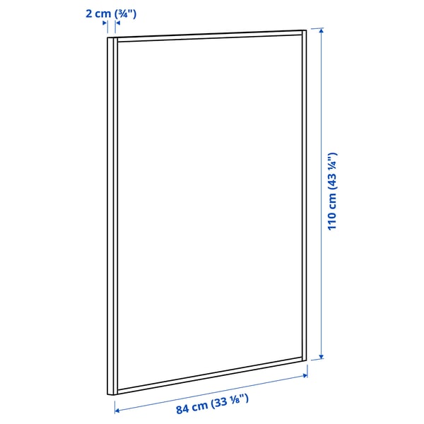 MITTZON whiteboard/noticeboard, white, 84x110x2 cm