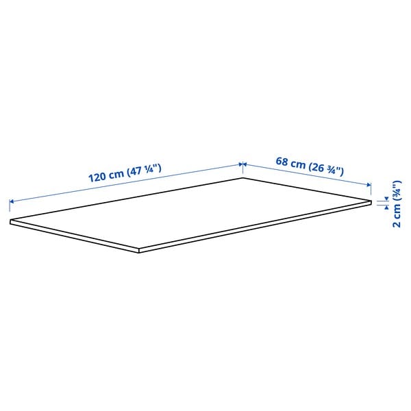 Ikea MITTZON - Supplementary top, white, 120x68 cm