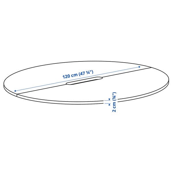 Ikea MITTZON - Table top, round/walnut veneer, 120 cm