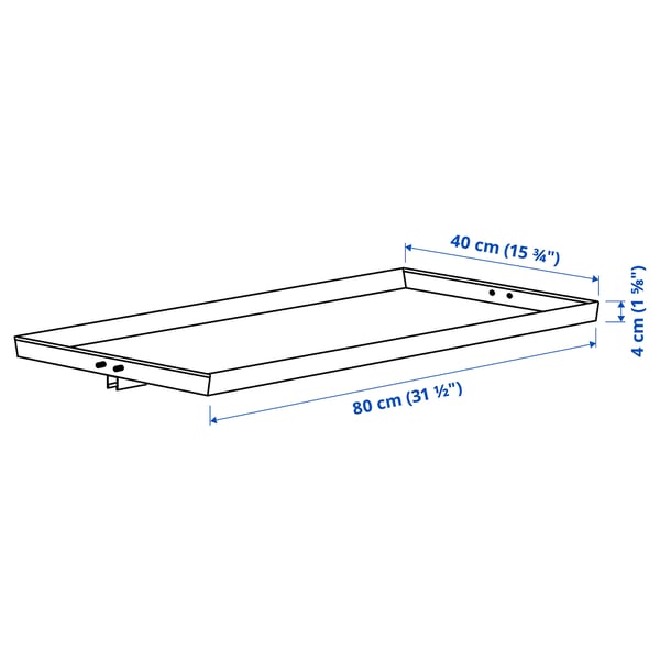 MITTZON display shelf for frame w castors, white, 80x4 cm