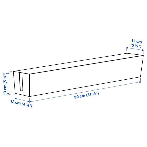 MITTZON cable box for frm w cstrs, white, 80x13 cm