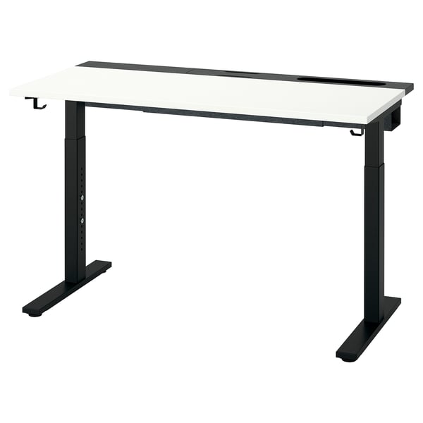 MITTZON desk, white/black, 120x60 cm