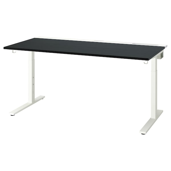 Ikea MITTZON - Desk, black stained ash veneer white, 160x80 cm