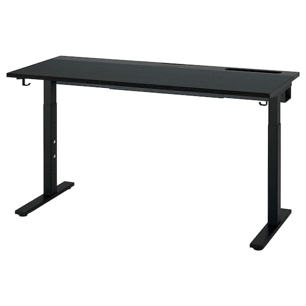 Ikea MITTZON - Desk, black stained ash veneer/black, 140x60 cm