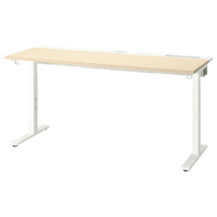MITTZON desk, birch veneer/white, 160x60 cm