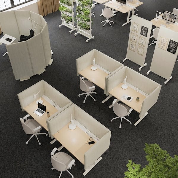 Ikea MITTZON - Desk, birch veneer/white,120x60 cm