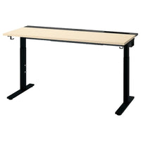 MITTZON desk, birch veneer/black, 140x60 cm