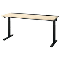 MITTZON desk, birch veneer/black, 160x60 cm
