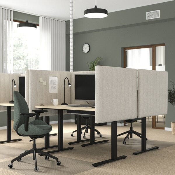 Ikea MITTZON - Desk, birch veneer/black, 120x80 cm
