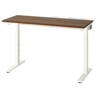 MITTZON desk, walnut veneer/white, 120x60 cm