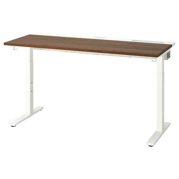 Ikea MITTZON - Desk, walnut veneer/white, 140x60 cm