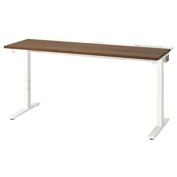 Ikea MITTZON - Desk, walnut veneer/white,160x60 cm
