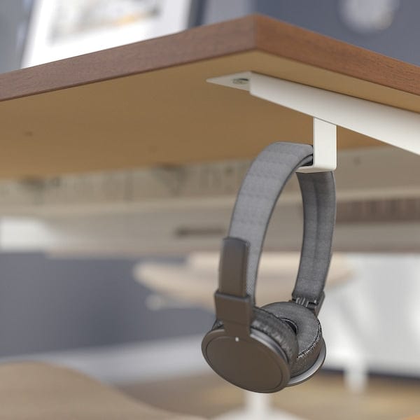 Ikea MITTZON - Desk, walnut veneer/white,120x60 cm