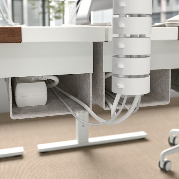 Ikea MITTZON - Desk, walnut veneer/white, 120x80 cm