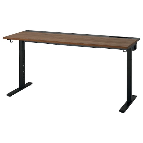 Ikea MITTZON - Desk, walnut veneer/black,160x60 cm
