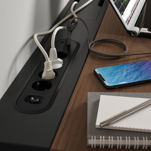 Ikea MITTZON - Desk, walnut veneer/black, 140x80 cm