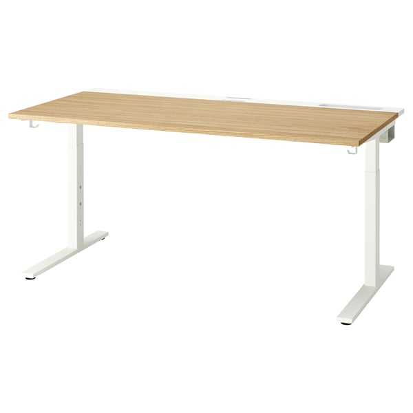 MITTZON desk, oak veneer white, 160x80 cm