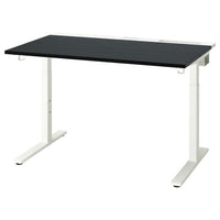 MITTZON desk, black stained ash veneer/white, 120x80 cm