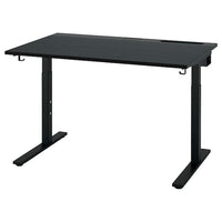 MITTZON desk, black stained ash veneer/black, 120x80 cm