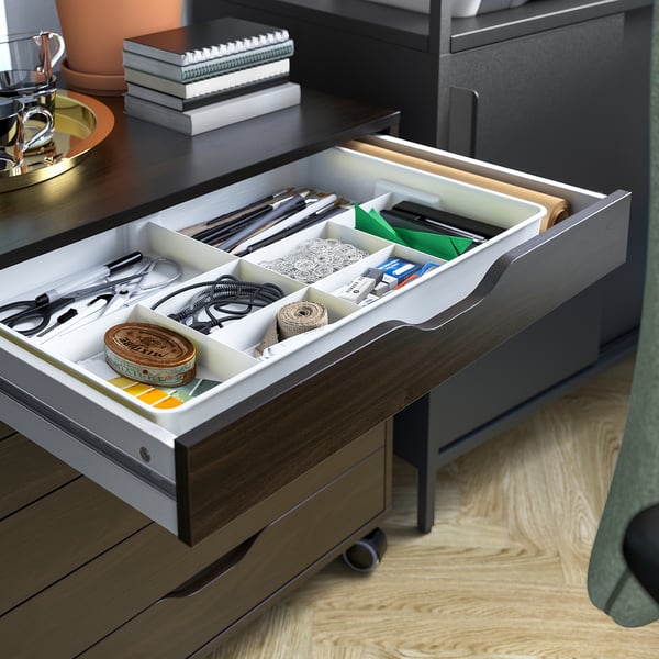MITTZON desk, black stained ash veneer/black, 120x80 cm