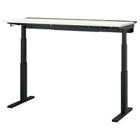 MITTZON desk sit/stand, electric white/black, 160x60 cm