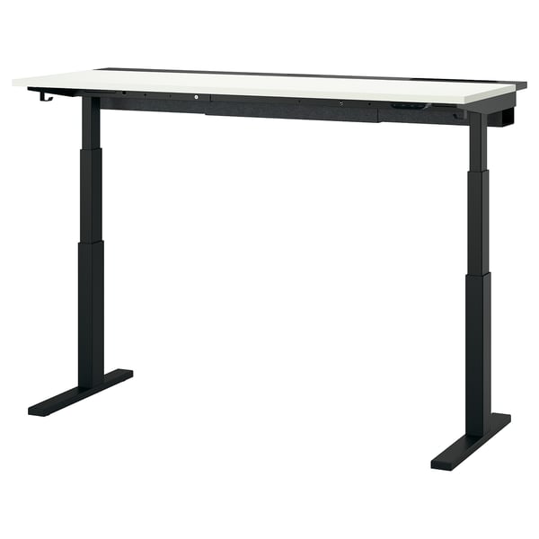 MITTZON desk sit/stand, electric white/black, 160x60 cm