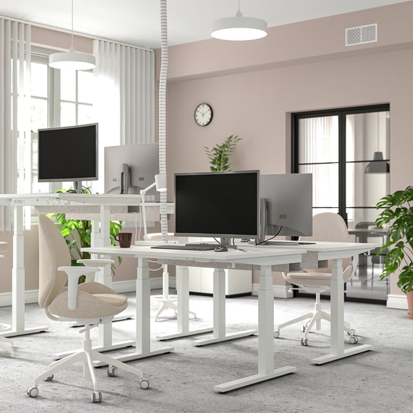 MITTZON desk sit/stand, electric white, 120x80 cm