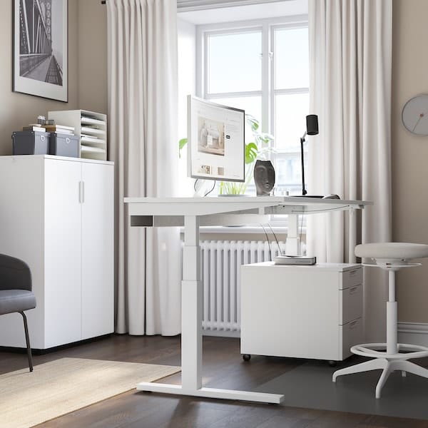 Ikea MITTZON - Height-adjustable desk, electric white,160x60 cm