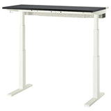 MITTZON desk sit/stand, electric black stained ash veneer/white, 120x60 cm