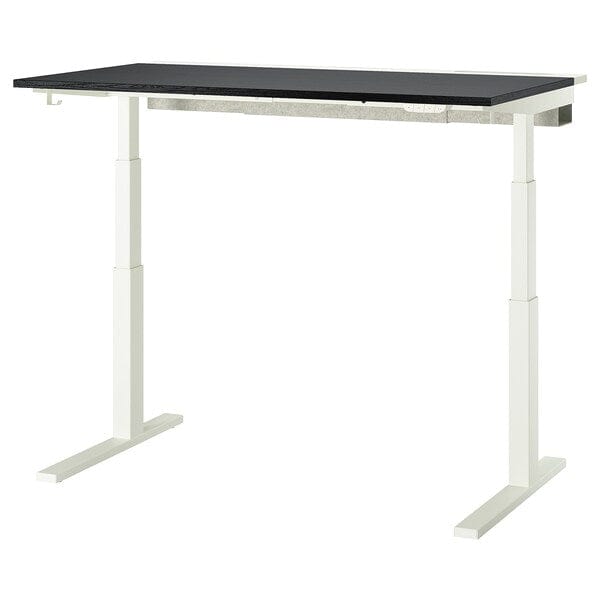 Ikea MITTZON - Height-adjustable desk, electric ash veneer/black/white,140x80 cm