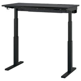 MITTZON desk sit/stand, electric black stained ash veneer/black, 120x60 cm