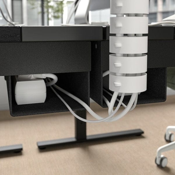 Ikea MITTZON - Height-adjustable desk, electric ash/black/black veneer,160x80 cm