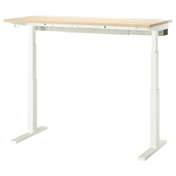 Ikea MITTZON - Height-adjustable desk, electric birch veneer/white,140x60 cm