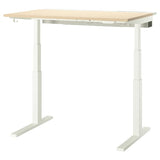 MITTZON desk sit/stand, electric birch veneer/white, 120x80 cm