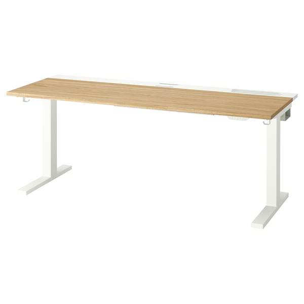 Ikea MITTZON - Height-adjustable desk, electric oak veneer/white,160x60 cm