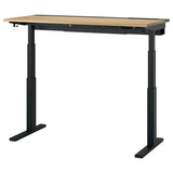 MITTZON desk sit/stand, electric oak veneer/black, 140x60 cm