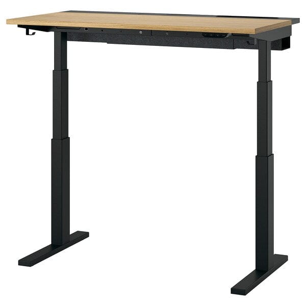 Ikea MITTZON - Height-adjustable desk, electric oak veneer/black,120x60 cm