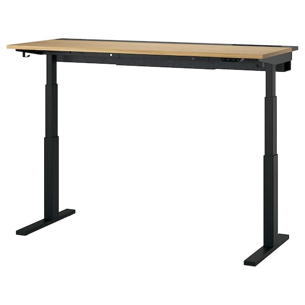 Ikea MITTZON - Height-adjustable desk, electric oak veneer/black,160x60 cm