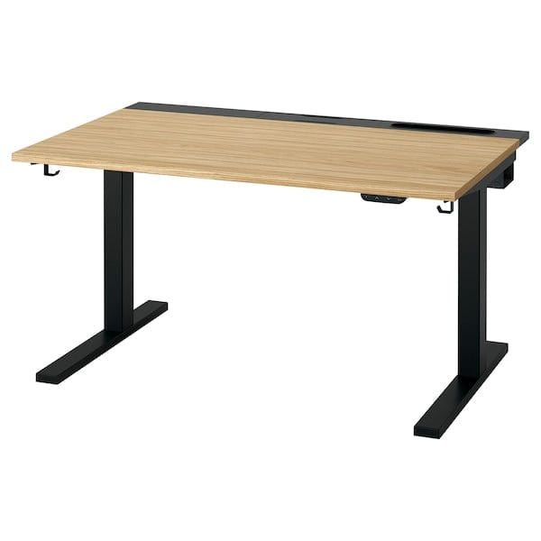 Ikea MITTZON - Height adjustable desk, electric oak veneer/black,120x80 cm