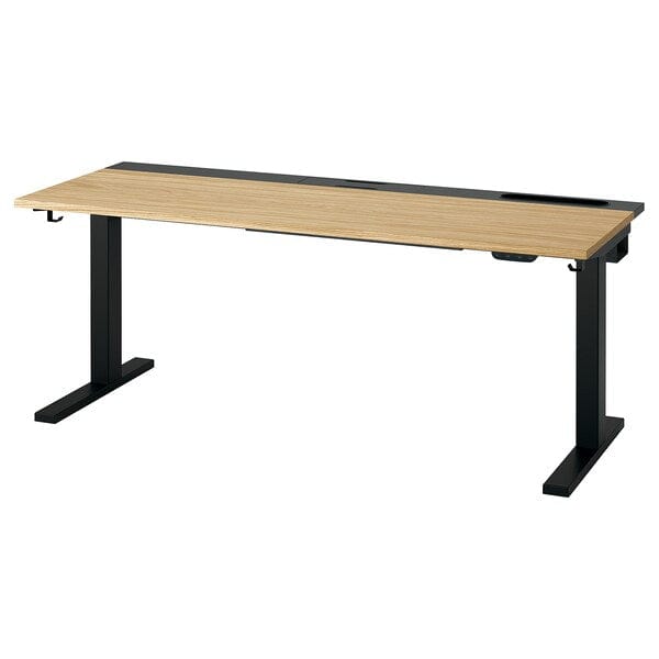 Ikea MITTZON - Height-adjustable desk, electric oak veneer/black,160x60 cm