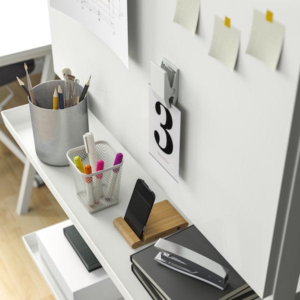 Ikea MITTZON - Frm w cstrs/whtbrd/disp shlf/cbl bx, white, 85x205 cm