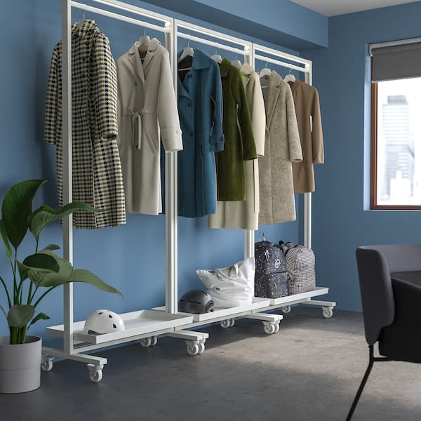 Ikea MITTZON - Frame w cstrs/clths rail/disp shlf, white, 85x205 cm