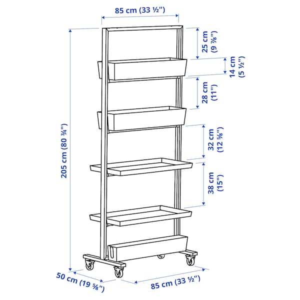 Ikea MITTZON - Frame w cstrs/disp shlf/cable box, white, 85x205 cm