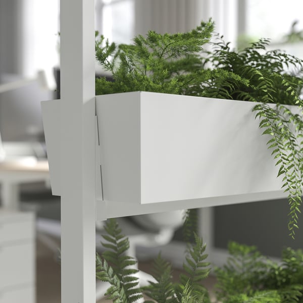 MITTZON frame with castors/container, white, 85x205 cm