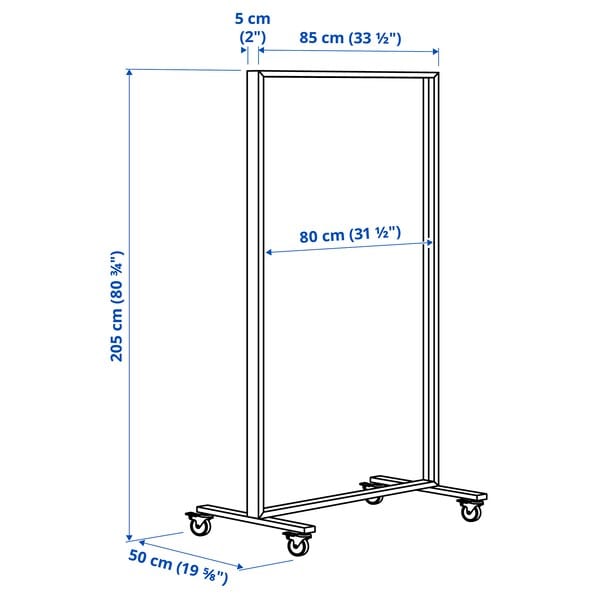 Ikea MITTZON - Frame with castors, white, 85x205x50 cm