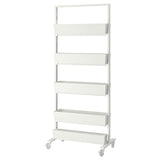MITTZON frame w castors/container/cable box, white, 85x205 cm